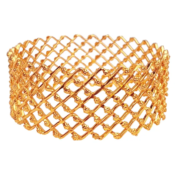 Gold_Plated_Bangle_Bracelet_for_Women_&_Girls_Net_Design_Pattern_Fashion_Jewellery