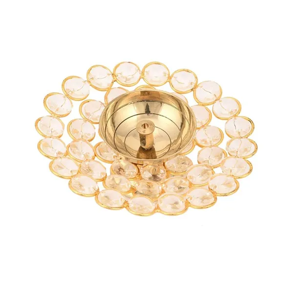Handmade_Crystal_Round_Gold_Akhand_Diya
