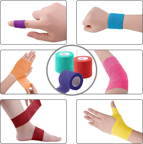 MuscleFix_Cohesive_Crepe_Bandage_for_Humans_&_Pets_(10_cm_*_4.5_mtr/_Pack_Of_12)_red_Crepe_Bandage_(10_cm)