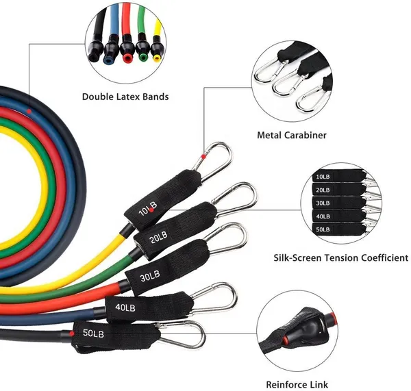 A-TAPE_Resistance_Tube_Set_with_Door_Anchor,_Handles,_Ankle_Straps_Resistance_Band_Resistance_Band_(Pack_of_11)