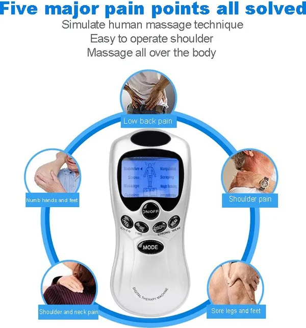 AGAM_Tens_Digital_Therapy_Machine_Electronic_Pulse_Massager_Muscle_Stimulator,_8_Modes_of_Treatment_with_8_Electrode_pads_Massager_(Green)