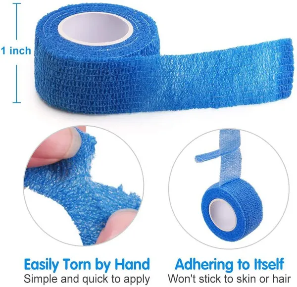 A-TAPE_Self_Adhesive_Cohesive_Crepe_Bandage_Non_Woven_(2.5_cm_X_4.5_m-_Pack_of_4)_-Blue_Crepe_Bandage_(2.5_cm)