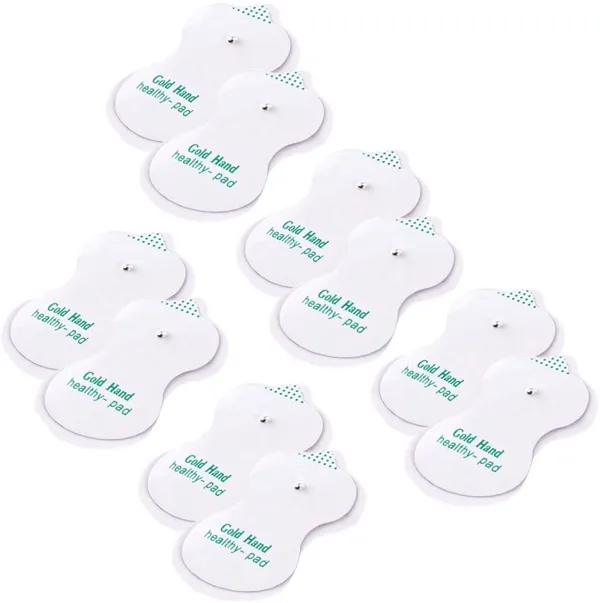 AGAM_Gold_Hand_healthy-pad_Tens_Digital_Therapy_Electrodes_Pads_Pack_of_10_Electrode_for_Electrotherapy_Device_Massager_(White)