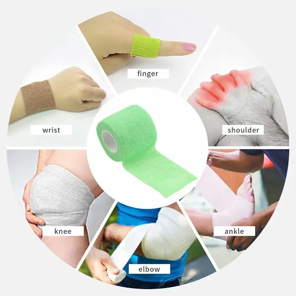 A-TAPE_Breathable_Self_Adhesive_Cohesive_Bandage_�_for_Sports,_Wrap,_Athletic,_Non_Woven_First_Aid_Medical,_Wrist,_Swelling_(5_cm_X_4.5_mtr-_Pack_of_6)_Beige_&_Red_Cotton,_Crepe_Bandage_(5_cm)