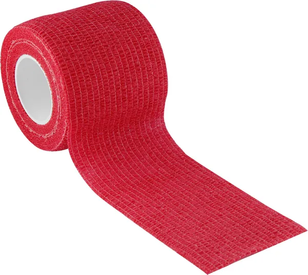 A-TAPE_Breathable_Self_Adhesive_Cohesive_Bandage_�_for_Sports,_Wrap,_Athletic,_Non_Woven_First_Aid_Medical,_Wrist,_Swelling_(5_cm_X_4.5_mtr-_Pack_of_6)_Beige_&_Red_Cotton,_Crepe_Bandage_(5_cm)
