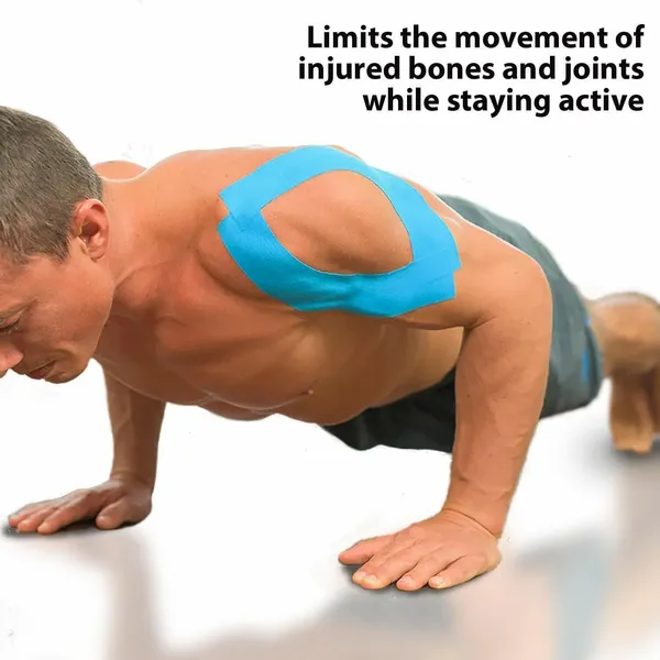 MuscleFix_Waterproof_Muscle_Injury_Recovering_Breathable_Blue_Kinesiology_Tape|5_m_X_5_cm_Shoulder_Support_(Blue)