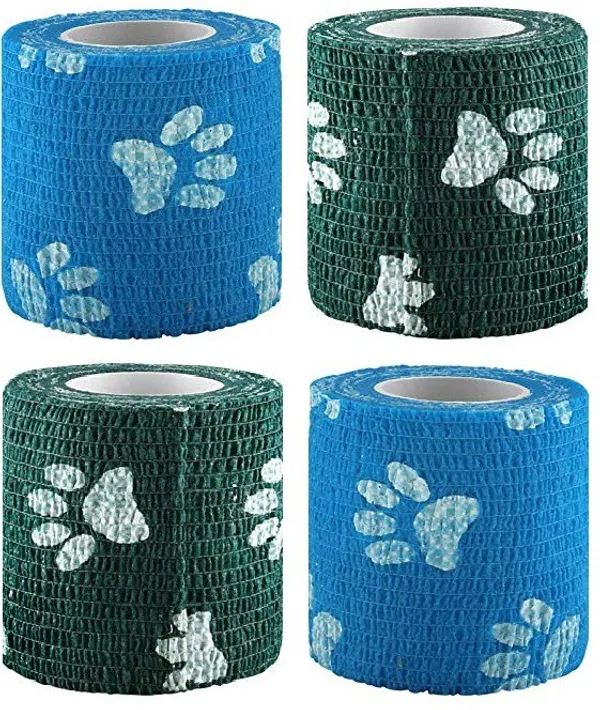 Agam_A-Tape_Cohesive_Self_Adhesive_Elastic_Crepe_Bandage_Paw_Prints_(5_cm_X_4.5_Meters)_Pack_of_4_Crepe_Bandage_(5_cm)