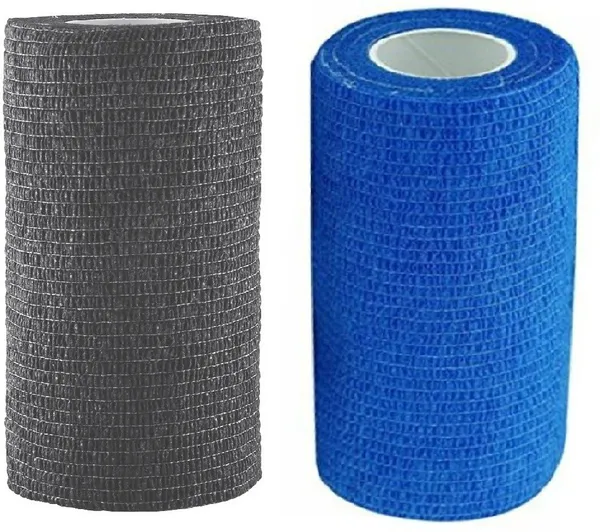 A-TAPE_Self_Adhesive_Bandage_Cohesive_Black_&_Blue_(10_cm_X_4.5_meters,_Pack_of_2)_Elastic_Crepe_Bandage