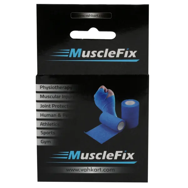 MuscleFix_Cohesive_Crepe_Bandage,_Self_Adhesive_Tape_(5_cm_X_4.5_m_Pack_of_4)_Blue_Crepe_Bandage
