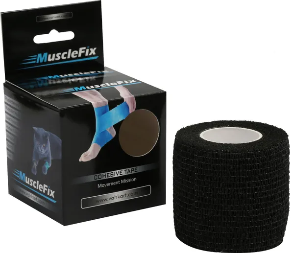 MuscleFix_Cohesive_Crepe_Bandage,_Self_Adhesive_Tape_(5_cm_X_4.5_m_Pack_of_4)_Black_Crepe_Bandage