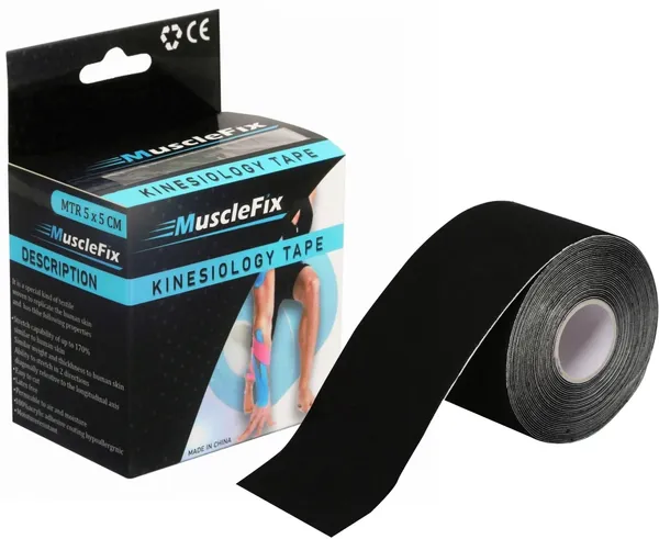 MuscleFix_Waterproof_Kinesiology_Tape_For_Injury_Recovering_Muscle_Support_5_m_X_5_cm_Black_Kinesiology_Tape