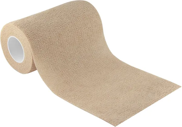 A-TAPE_Breathable_Self_Adhesive_Cohesive_Bandage_�_for_Sports,_Wrap,_Athletic,_Non_Woven_First_Aid_Medical,_Wrist,_Swelling_(10_cm_X_4.5_mtr-_Pack_of_6)_Beige_,_Cotton_Crepe_Bandage_(10_cm)