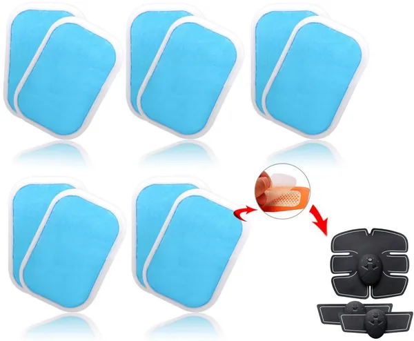 AGAM_EMS_Gel_Pads_for_Stimulator_and_Trainer_Replacement_Pads_Abdominal_Muscle_(Pack_Of_10)_For_Six_Abs_Muscle_Stimulator_Device_Massager_(Blue)