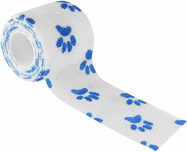 A-TAPE_Self_Adhesive_Bandage_Cohesive_White,_Blue,_Green_&_Yellow_Paw_Design_(5_cm_X_4.5_meters,_Pack_of_4)_Elastic_Crepe_Bandage