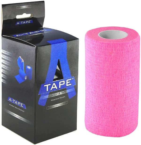 A-TAPE_Self_Adhesive_Bandage_Cohesive_Beige_&_Pink_(10_cm_X_4.5_meters,_Pack_of_2)_Elastic_Crepe_Bandage
