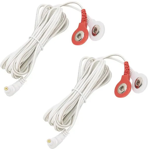 AGAM_2.35mm_Shielded_To_Snap_3.5mm_Replacement_Electrode_Wires_Standard_Tens_Wire_Electrotherapy_Device_(Connection_Cable_for_Tens_EMS_Massage_Units_-_Pack_of_2)