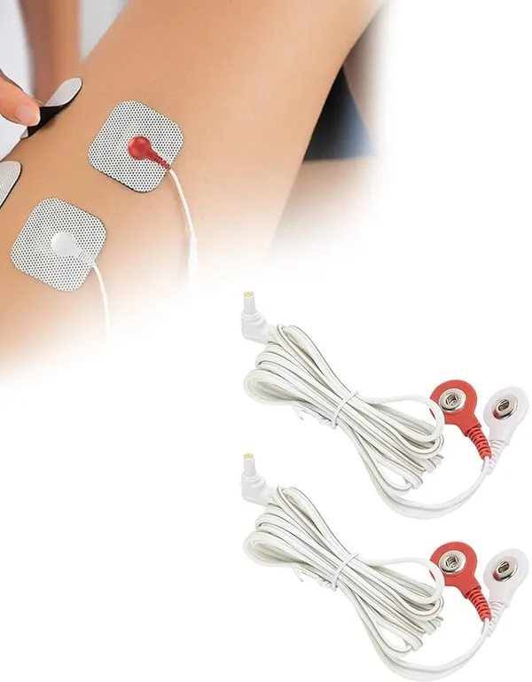 AGAM_2.35mm_Shielded_To_Snap_3.5mm_Replacement_Electrode_Wires_Standard_Tens_Wire_Electrotherapy_Device_(Connection_Cable_for_Tens_EMS_Massage_Units_-_Pack_of_2)