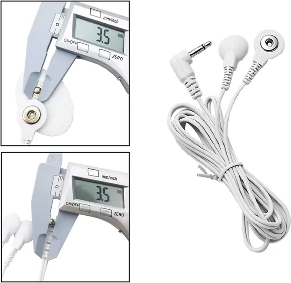AGAM_TENS_Wires_Electrode_Wires_for_TENS_Unit_2.5_mm_Plug_to_3.5mm_Snap_Tens_Wire_Electrotherapy_Device_(Electrodes_Lead_Wires_for_TENS_-_Pack_Of_4)