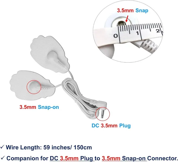 AGAM_TENS_Wires_Electrode_Wires_for_TENS_Unit_2.5_mm_Plug_to_3.5mm_Snap_Tens_Wire_Electrotherapy_Device_(Electrodes_Lead_Wires_for_TENS_-_Pack_Of_4)