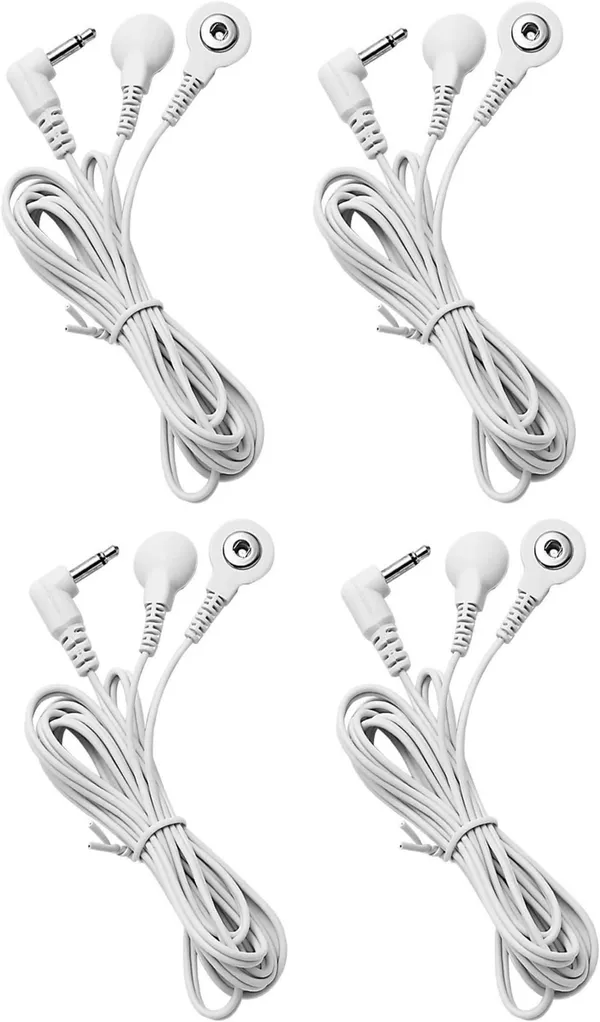 AGAM_TENS_Wires_Electrode_Wires_for_TENS_Unit_2.5_mm_Plug_to_3.5mm_Snap_Tens_Wire_Electrotherapy_Device_(Electrodes_Lead_Wires_for_TENS_-_Pack_Of_4)