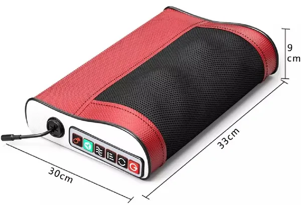 AGAM_Electric_Shiatsu_Infrared_Heating_Massage_Pillow_with_3_Modes|_Deep_Tissue_Massager_for_Cervical_Shoulder,_Neck_and_Back_Pain_Relief_Massager_(Red)