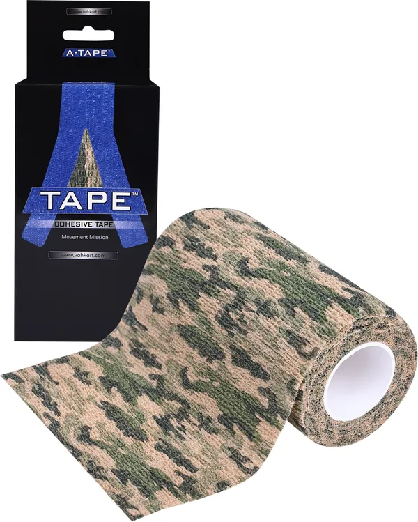 A-TAPE_Self_Adhesive_Cohesive_Bandage_(10cm*4.5m|Pack_of_2,_Grass_camo)_Crepe_Bandage