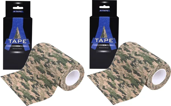 A-TAPE_Self_Adhesive_Cohesive_Bandage_(10cm*4.5m|Pack_of_2,_Grass_camo)_Crepe_Bandage