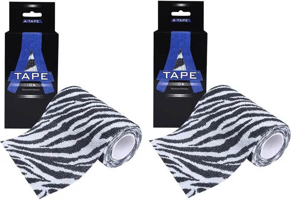 A-TAPE_Self_Adhesive_Cohesive_Bandage_(10cm*4.5m|Pack_of_2,_Zebra)_Crepe_Bandage