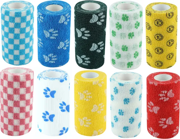 A-TAPE_Breathable_Cohesive_Bandage_for_Humans_&_Pets_(10_cm*4.5_mtr)_Pack_Of_10_Mix_Crepe_Bandage