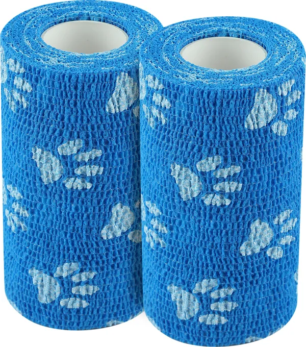 A-TAPE_Cohesive_Crepe_Bandage_for_Humans_&_Pets_Blue_Paw_(10_cm*4.5_mtr)_Pack_Of_2_Crepe_Bandage