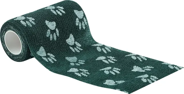 A-TAPE_Cohesive_Crepe_Bandage_for_Humans_&_Pets_Dark_Green_Paw_(10cm*4.5_mtr)Pack_Of_2_Crepe_Bandage