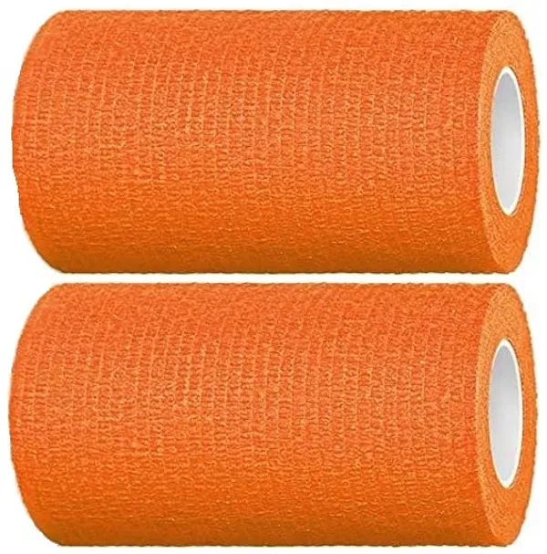 A-TAPE_Cohesive_Crepe_Bandage_Orange_(Pack_of_2)_Elastic_Self_Adhesive(10_cm_X_4.5_mtr)_Crepe_Bandage_(10_cm)