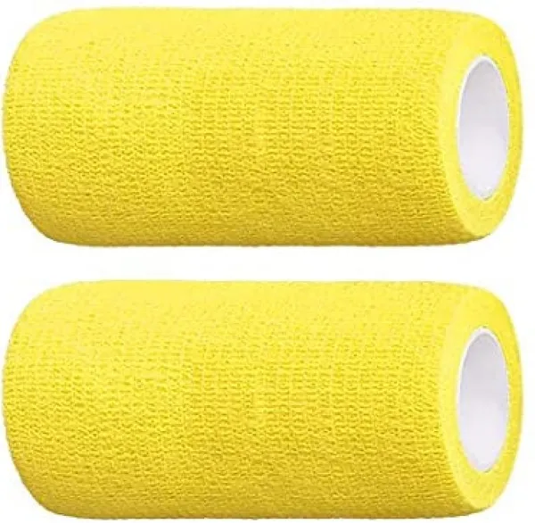 A-TAPE_Cohesive_Crepe_Bandage_Yellow_(Pack_of_2)_Elastic_Self_Adhesive(10_cm_X_4.5_mtr)_Crepe_Bandage_(10_cm)