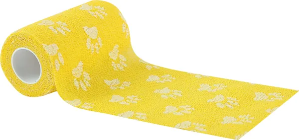 A-TAPE_Cohesive_Crepe_Bandage_for_Humans_&_Pets_Yellow_Paw_(10_cm*4.5_mtr)_Pack_Of_2_Crepe_Bandage