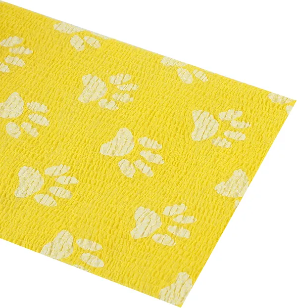 A-TAPE_Cohesive_Crepe_Bandage_for_Humans_&_Pets_Yellow_Paw_(10_cm*4.5_mtr)_Pack_Of_2_Crepe_Bandage
