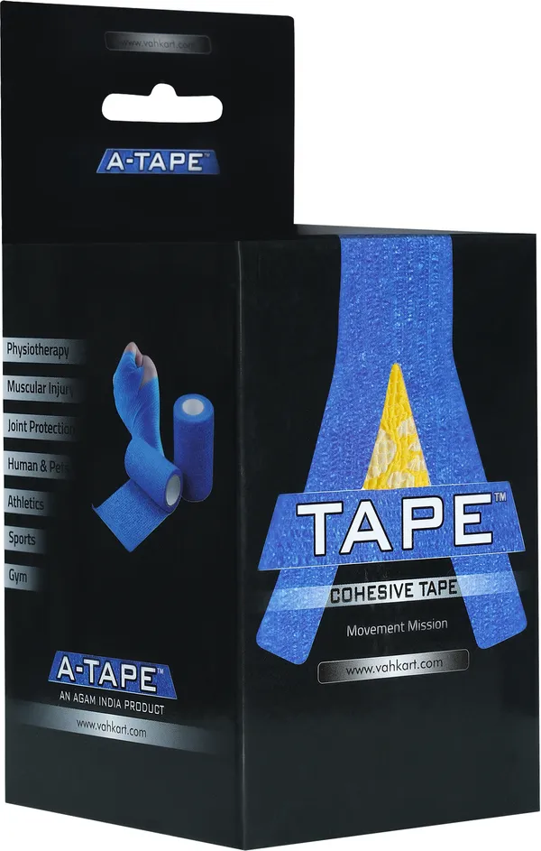 A-TAPE_Cohesive_Crepe_Bandage_for_Humans_&_Pets_Yellow_Paw_(10_cm*4.5_mtr)_Pack_Of_2_Crepe_Bandage