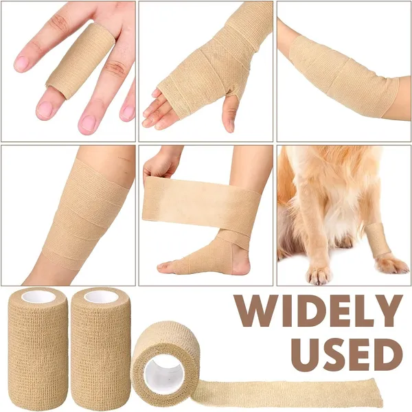 A-TAPE_Self_Adhesive_Cohesive_Bandage_Beige_&_Black_(10_cm_X_4.5_meters,_Pack_of_2)_Crepe_Bandage