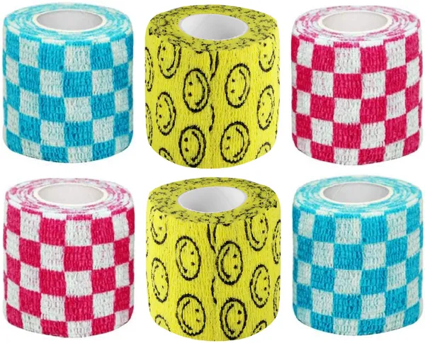 A-TAPE_Breathable_Cohesive_Bandage_for_Humans_&_Pets_(5_cm*4.5_mtr)Pack_Of_6,_Checks_Crepe_Bandage