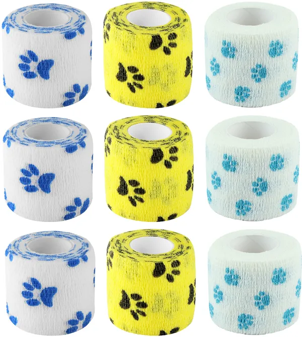 A-TAPE_Breathable_Cohesive_Bandage_for_Humans_&_Pets_(5_cm*4.5_mtr)_Pack_Of_9,_Paw_Crepe_Bandage