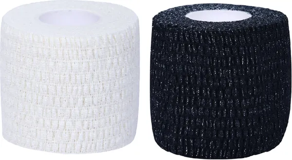 A-TAPE_Cotton_Light_Adhesive_Bandage_for_Joint_Support_&_Compression_(White_&_Black)_Crepe_Bandage_(5_cm)