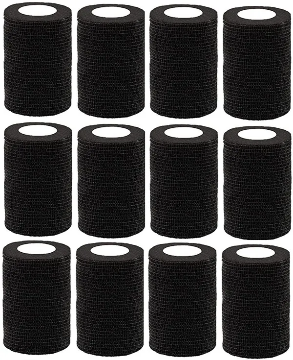 A-TAPE_Self_Adhesive_Cohesive_Bandage_(7.5cm*4.5m|Pack_of_12,_Black)_Crepe_Bandage