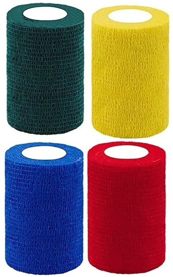 A-TAPE_Self_Adhesive_Cohesive_Bandage_(7.5cm*4.5m|Pack_of_4,_Black,_Yellow,_Blue_&_Red)_Crepe_Bandage