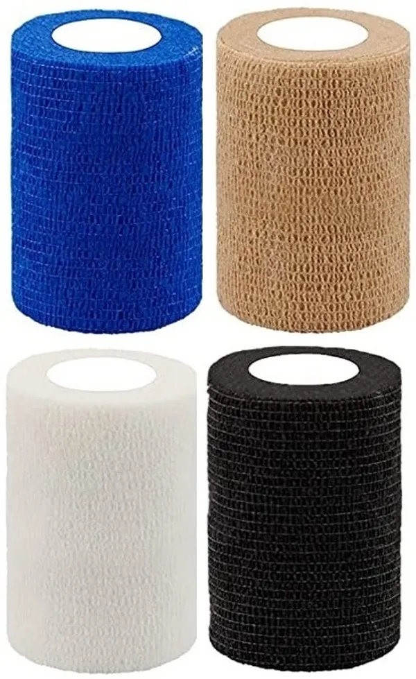 A-TAPE_Self_Adhesive_Cohesive_Bandage_(7.5cm*4.5m|Pack_of_4,_Blue,Beige,White_&_Black)_Crepe_Bandage