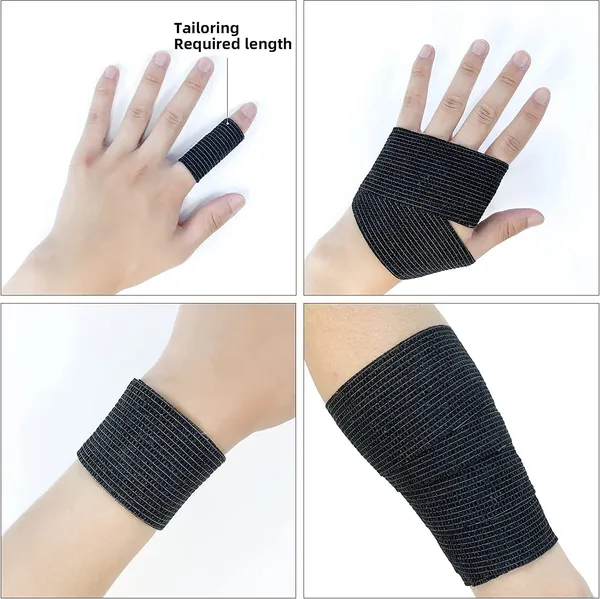 A-TAPE_Self_Adhesive_Cohesive_Bandage_(7.5cm*4.5m|Pack_of_4,_Red,_Green,_Beige_&_Black)_Crepe_Bandage