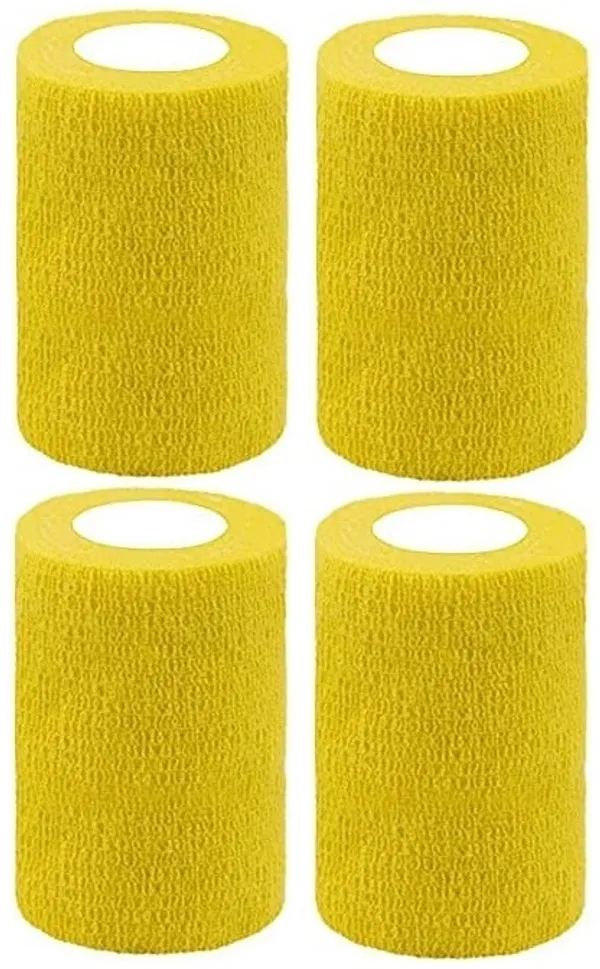 A-TAPE_Self_Adhesive_Cohesive_Bandage_(7.5cm*4.5m|Pack_of_4,_Yellow)_Crepe_Bandage