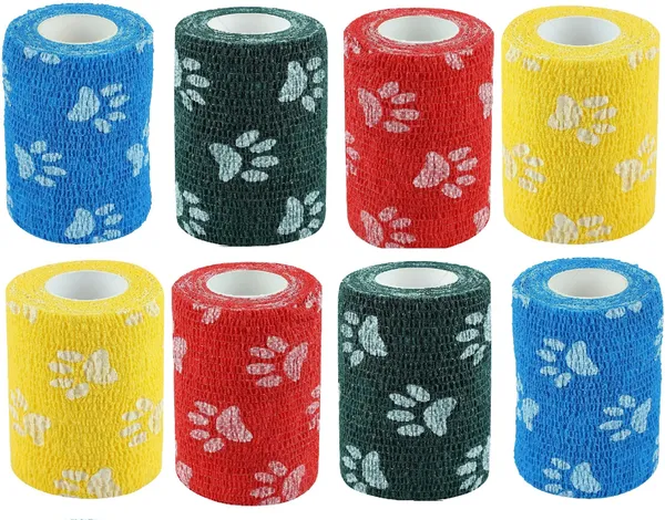 A-TAPE_Breathable_Cohesive_Bandage_for_Humans_&_Pets_(7.5_cm*4.5_mtr)_Pack_Of_8_Paw_Crepe_Bandage