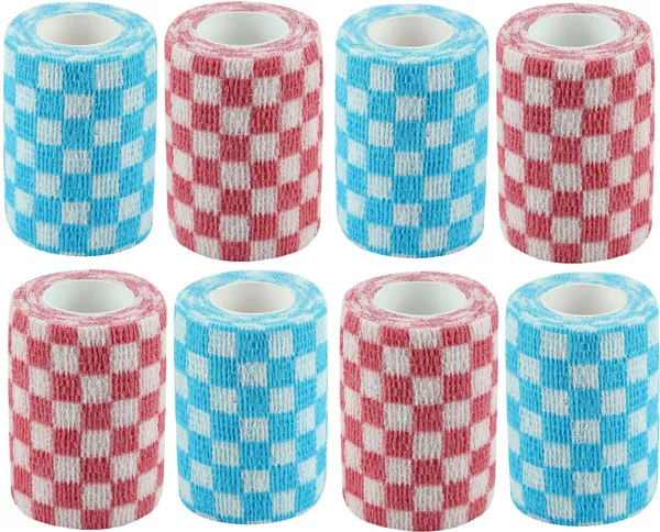A-TAPE_Breathable_Cohesive_Bandage_for_Humans_&_Pets_(7.5_cm*4.5_mtr)_Pack_Of_8_Checks_Crepe_Bandage