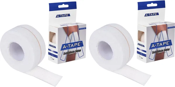 A-TAPE_Cotton_High_Elastic_Adhesive_Bandage_(2.5cm_X_4.5m_|_Pack_of_2)_for_Compression_Crepe_Bandage_(5_cm)
