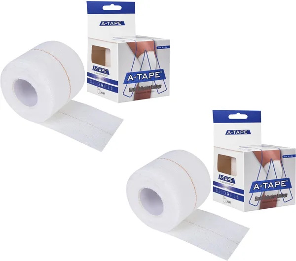 A-TAPE_Cotton_High_Elastic_Adhesive_Bandage_(5cm_X_4.5m_|_Pack_of_2)_for_Compression_Crepe_Bandage_(5_cm)