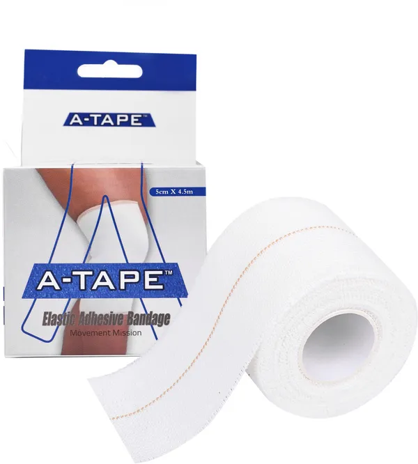 A-TAPE_Cotton_High_Elastic_Adhesive_Bandage_(5cm_X_4.5m_|_Pack_of_2)_for_Compression_Crepe_Bandage_(5_cm)